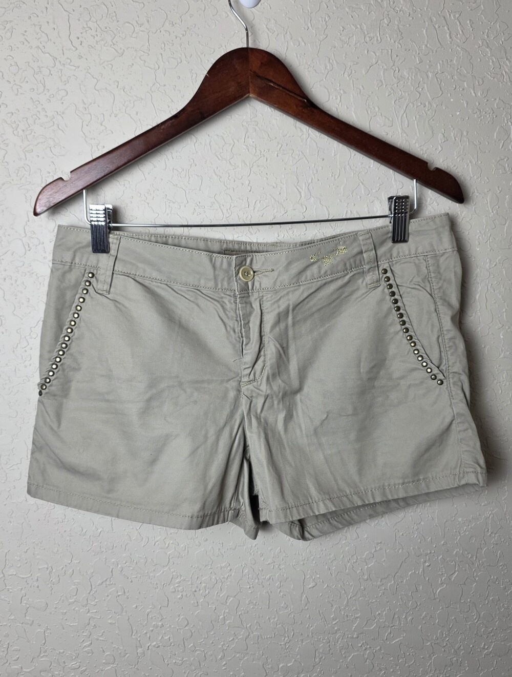 Zadig & Voltaire Military Cotton Chino Shorts Khaki Beige Size 36